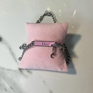 Dior Oblique Pink Monogram Logo Plaque Choker Necklace Trotter Vintage y2k
